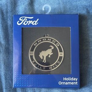 Ford Bronco Silver and Black Ornament New in Box